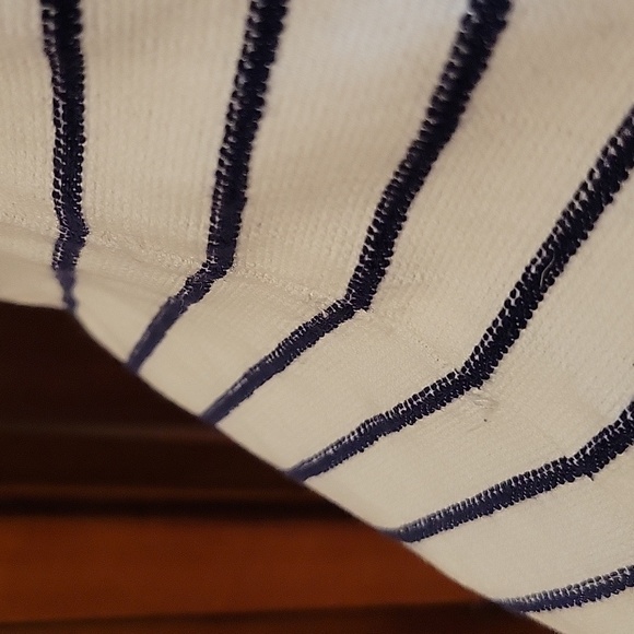 Sail to Sable | Navy Blue White Striped Sleeveless Nautical Shift Dress Small - Picture 8 of 9